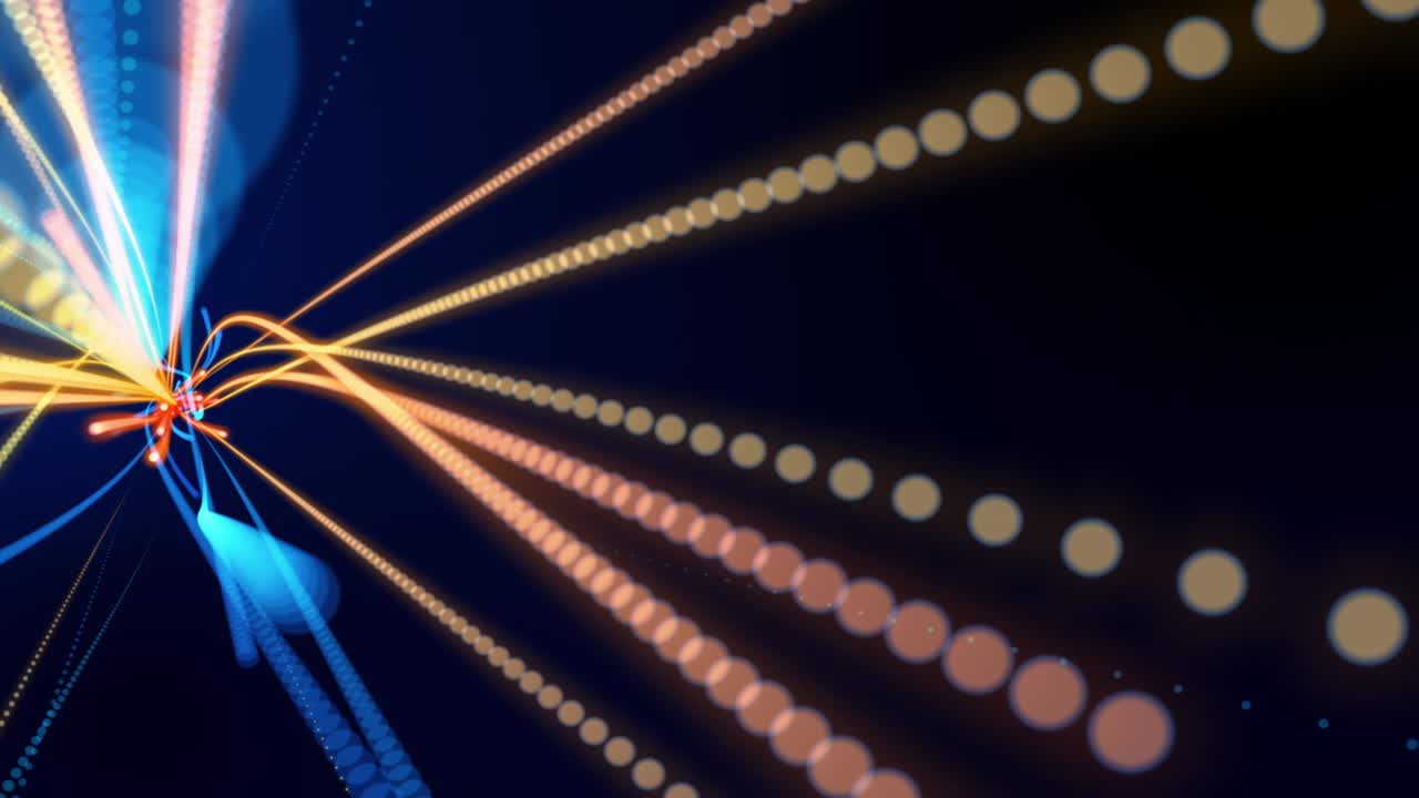 dígitos código de datos del túnel de trayectoria de luz fondo caótico