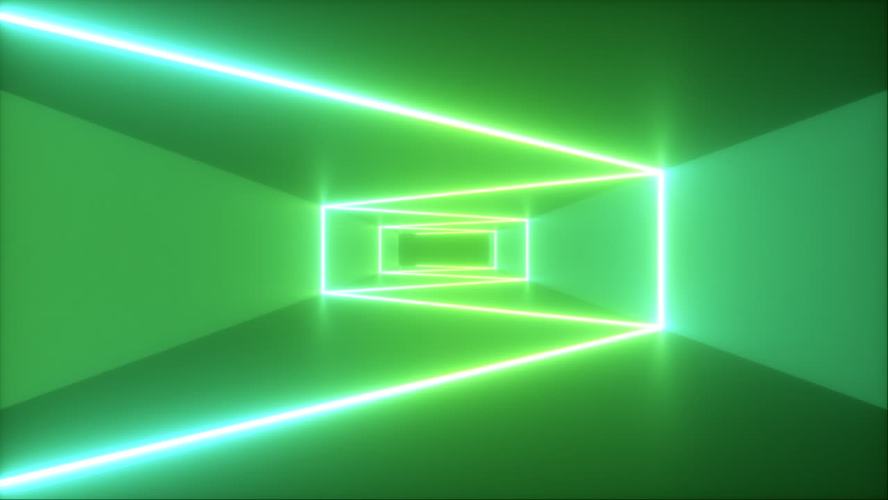 túnel de neón verde