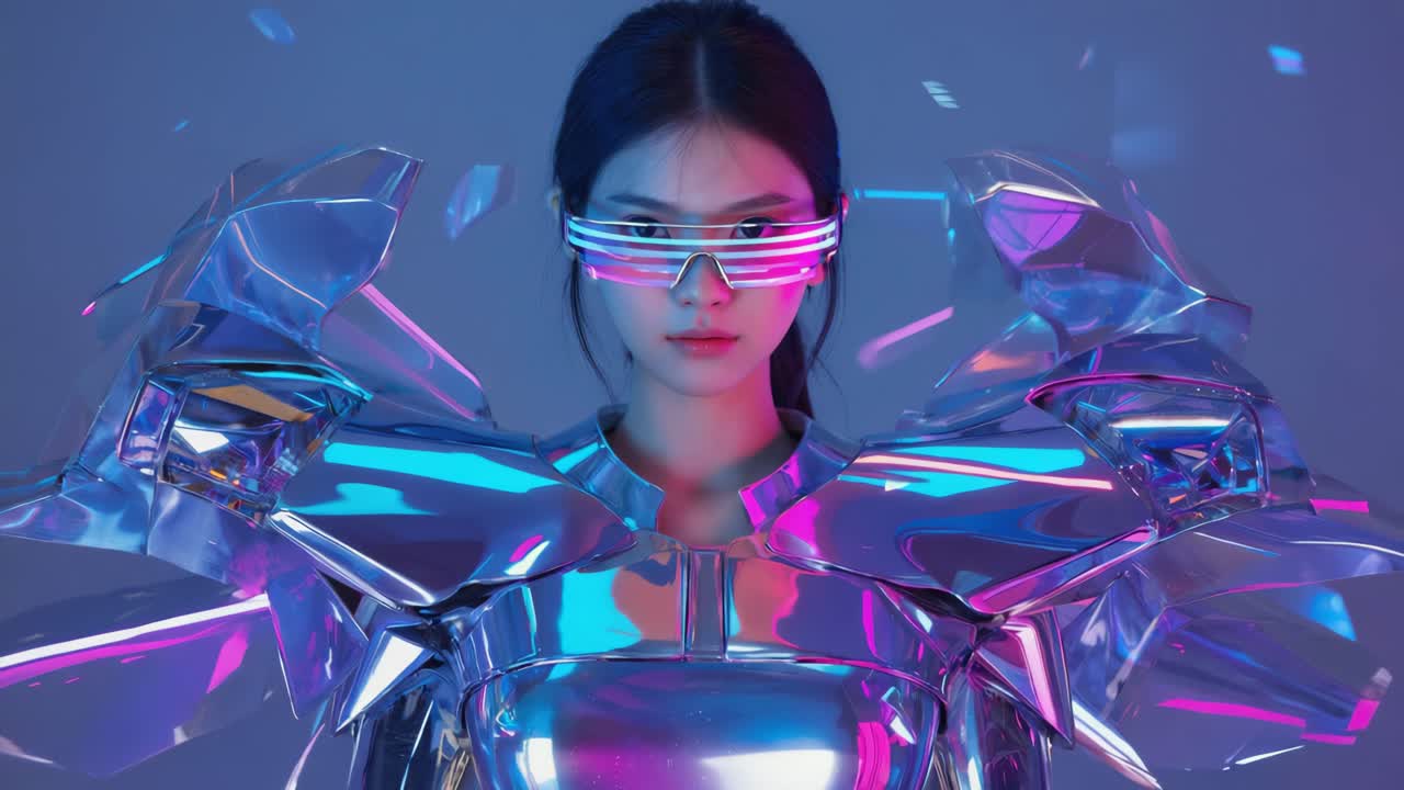 Futuristic Cyberpunk Woman in Armor