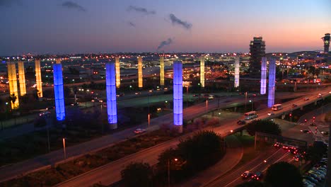 The-colorful-lights-of-Los-Angeles-International-airport-glow-in-the-dark-in-this-time-lapse-shots