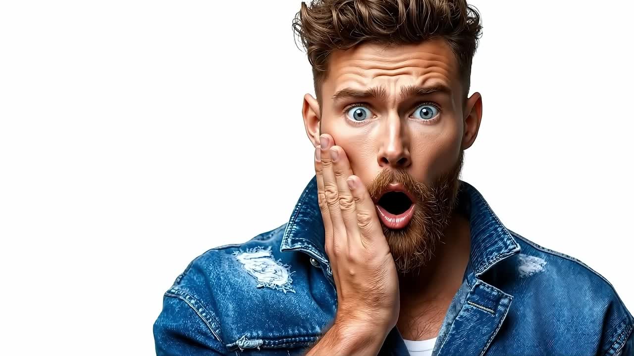 un hombre con una mirada de sorpresa en su rostro