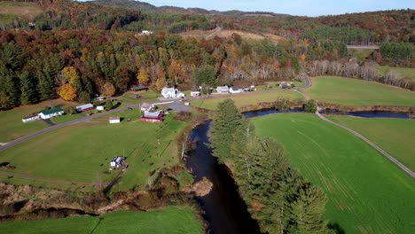 fleetwood-nc,-north-carolina-aerial-in-fall-in-ashe-county-nc,-north-carolina