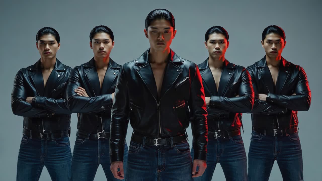 Group of men in leather jackets