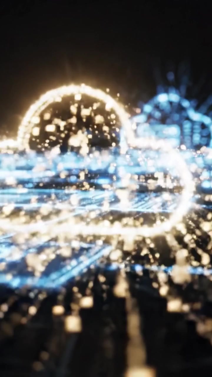 Una splendida rappresentazione visiva del cloud computing con nodi luminosi e reti interconnesse che mostrano il futuro della tecnologia digitale e della gestione dei dati.