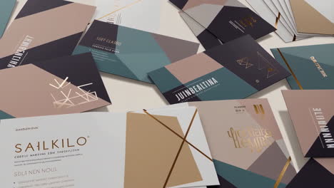 collection of modern business cards with geometric and abstract designs