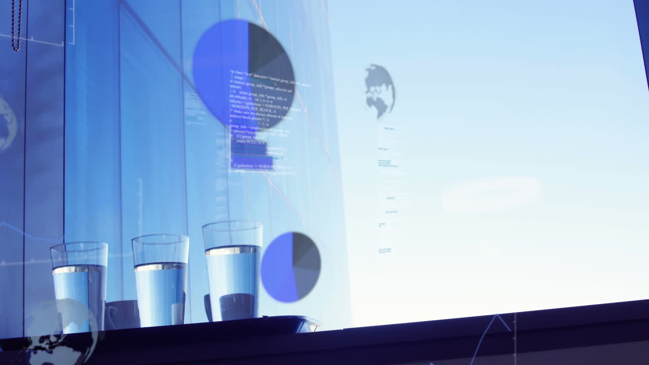 オフィス上で動くグラフのアニメーション