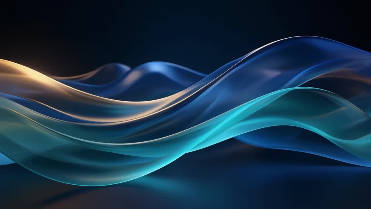 Dynamic Abstract Blue and Teal Waves Motion Background