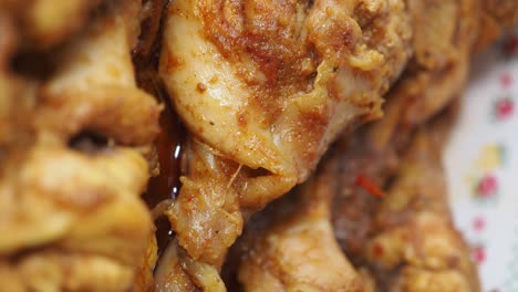 close-up of spiced roasted chicken drumsticks