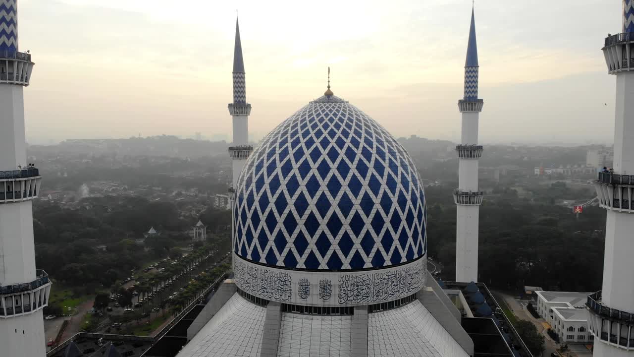 Aerial view of Sultan Salahuddin Abdul Aziz Mosque or locally known as Masjid Shah Alam