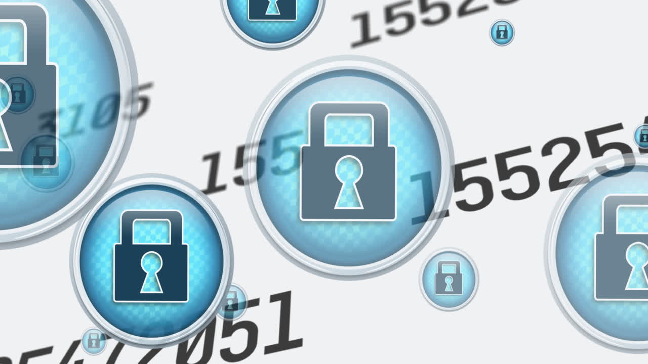 ⁇ 색 배경에 디지털 아이콘을 통해 과학 데이터 처리의 애니메이션