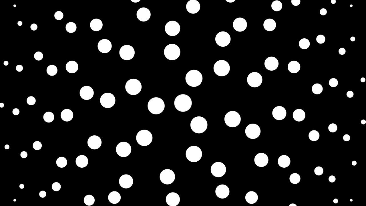 patrón de puntos circular monocromático sin costuras animación 4k con simetría de rotación de 3 pliegues