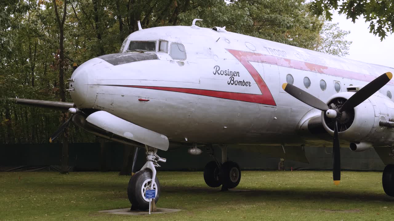 Raisin bomber or candy bomber at the airlift monument in Frankfurt airport