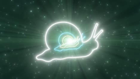 slimy snail garden slug shell shape outline glow neon lights tunnel - 4k seamless vj loop motion background animation