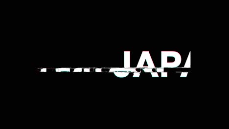 The word JAPAN on a black background