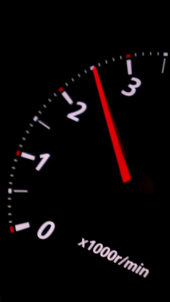 Closeup of a Car Tachometer