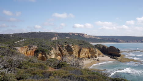 Vistas-Panorámicas-Costeras-A-Lo-Largo-De-La-Carretera-Great-Ocean-Road-Australia