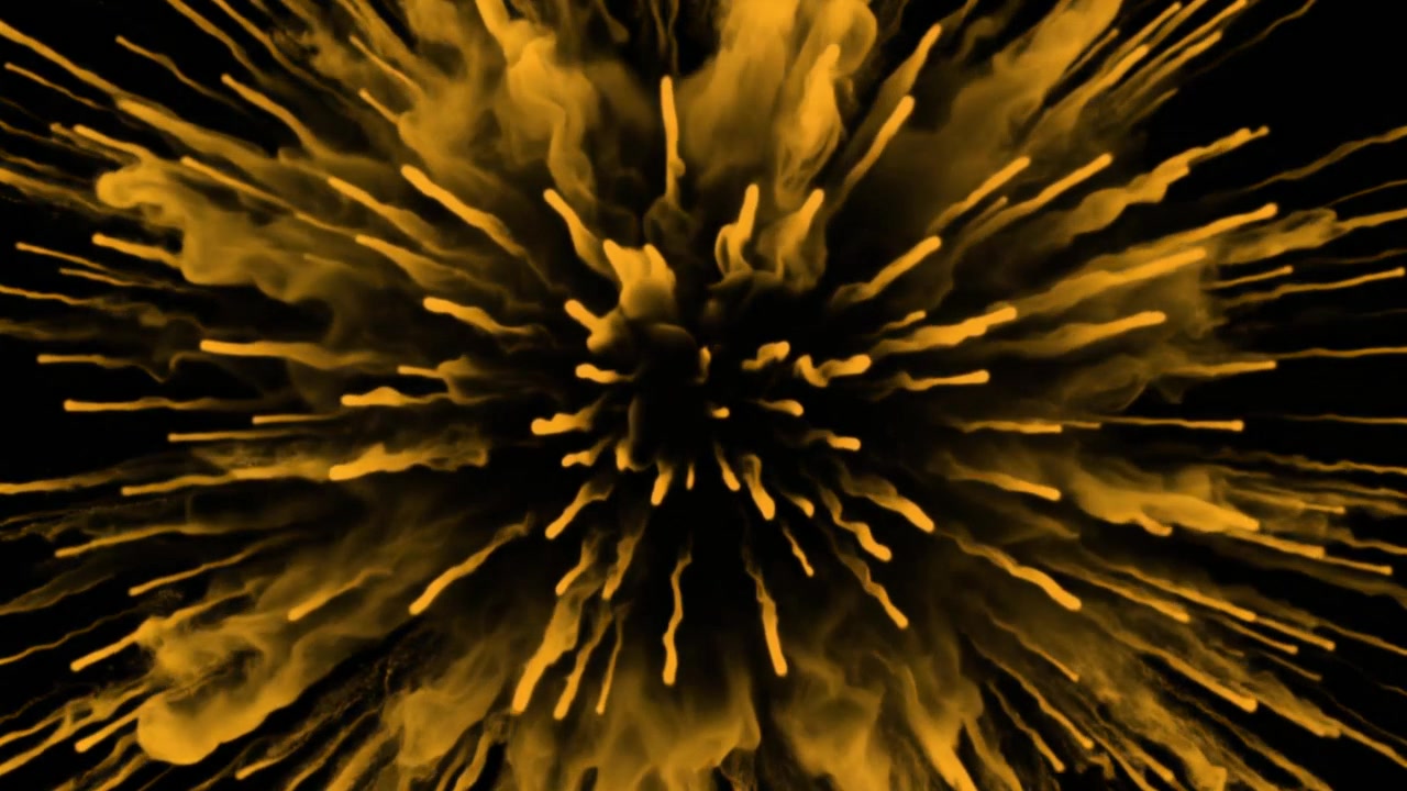 Abstract Golden Particle Explosion Expanding Outward