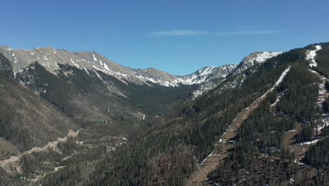 scenic aerial view of taos ski valley in off season