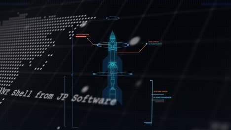animación del procesamiento de datos digitales sobre un fondo negro