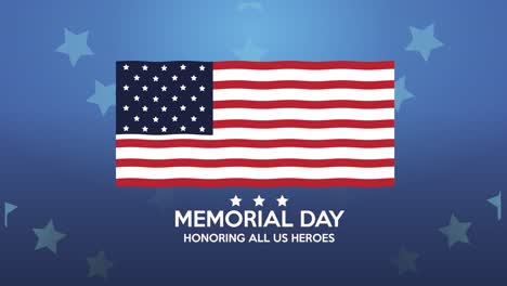 happy memorial day lettering with usa flag