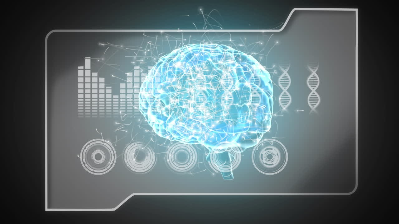 Digital brain and graphs with DNA double helix