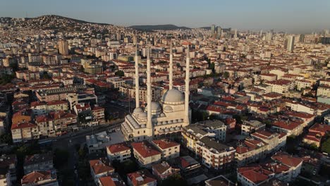 oración de la mezquita musulmana vista aérea