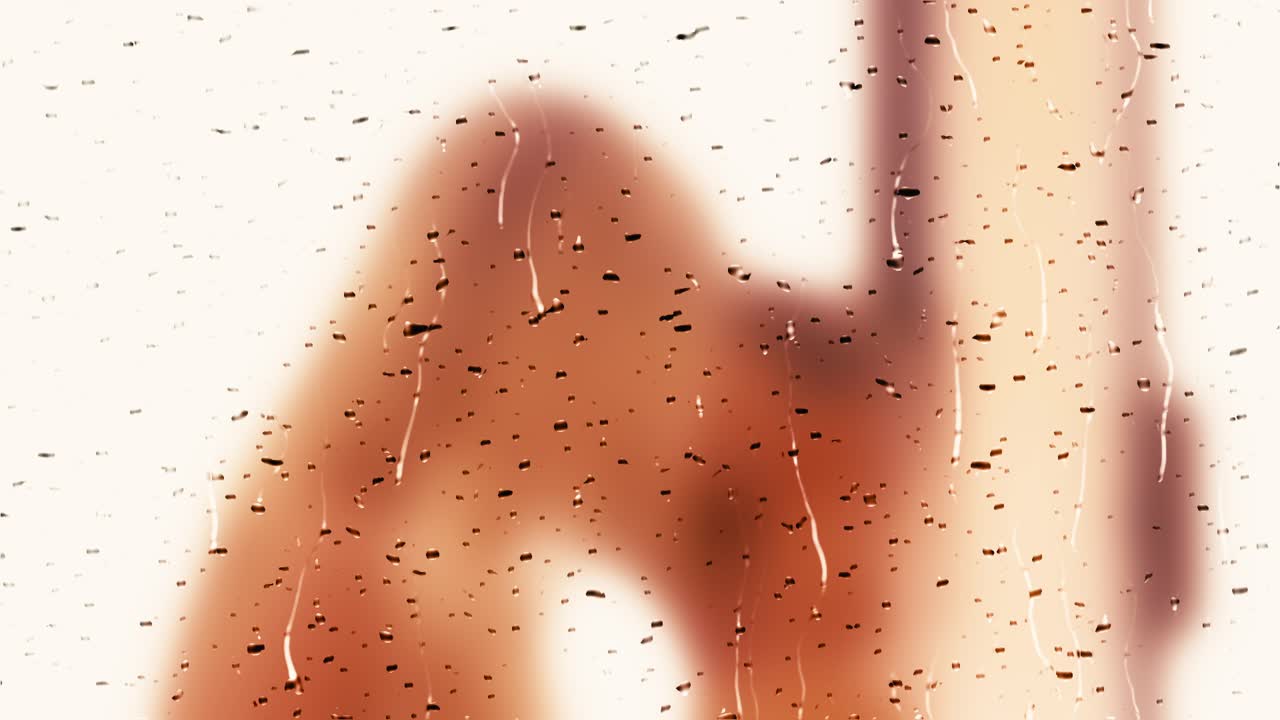 추상적인 샤워 장면에서 키스하는 에로틱 한 커플