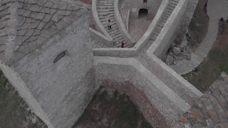 staircase at the fort in the middle of the city from a height