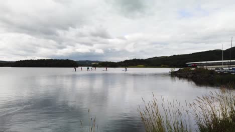 paddleboard training on a scottish loch