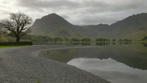 early morning stillness on buttermere, lake district, cumbria, england