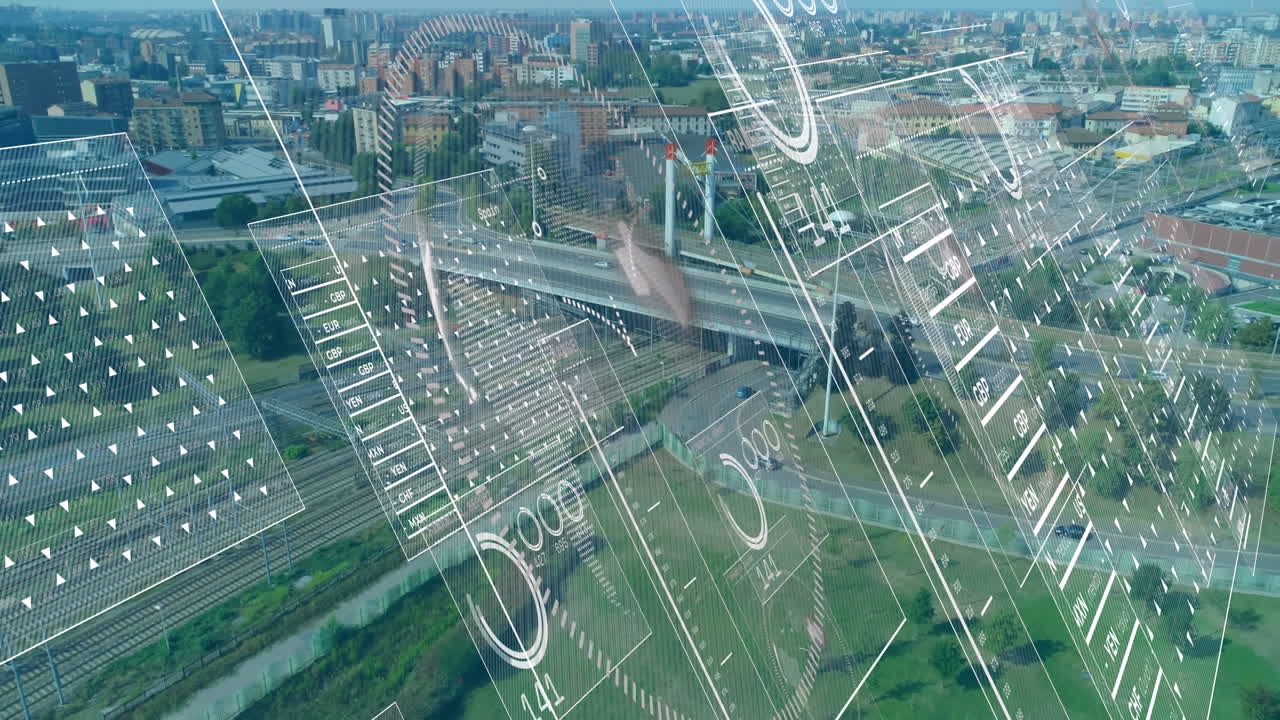 animación del procesamiento de datos a través de servidores informáticos