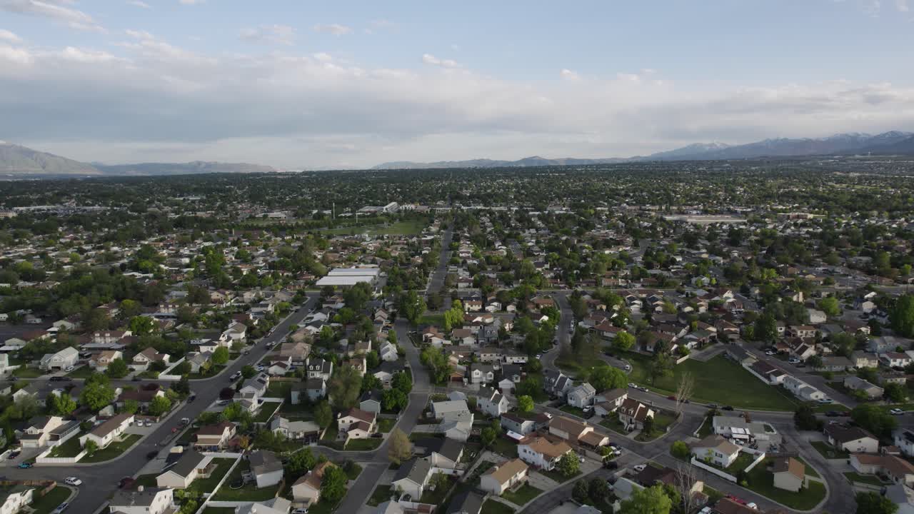 Vista aerea di un quartiere suburbano