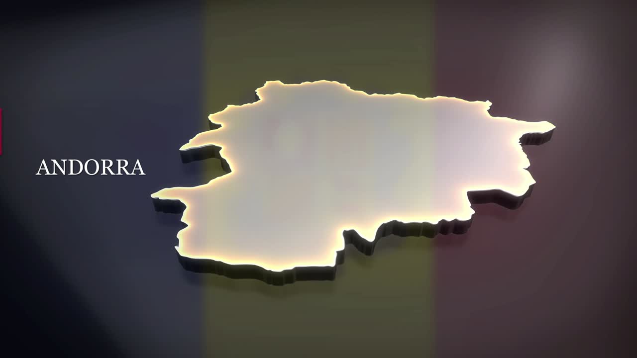 안도라의 3d 애니메이션 지도