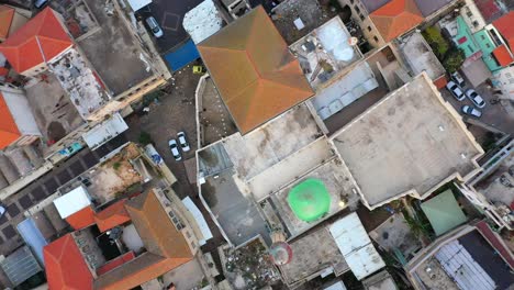 nazareth, aerial footage of the old city's streets and rooftops