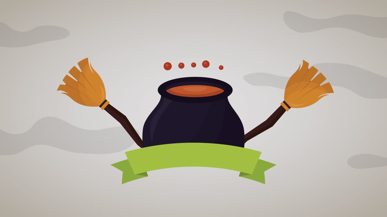 마녀의 오두막 애니메이션과 함께 행복한 할로윈 축제