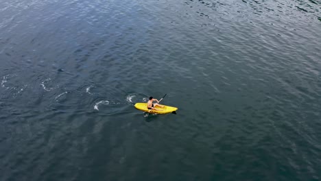 kayaking on pristine ocean of san pablo island in southern leyte, hinunangan, philippines