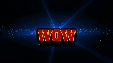 animación de wow y luces en fondo negro