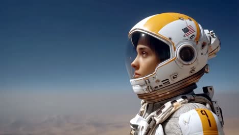 a female astronaut in space