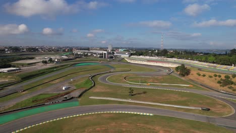 drone view of race track circuit in brazil interlagos circuit