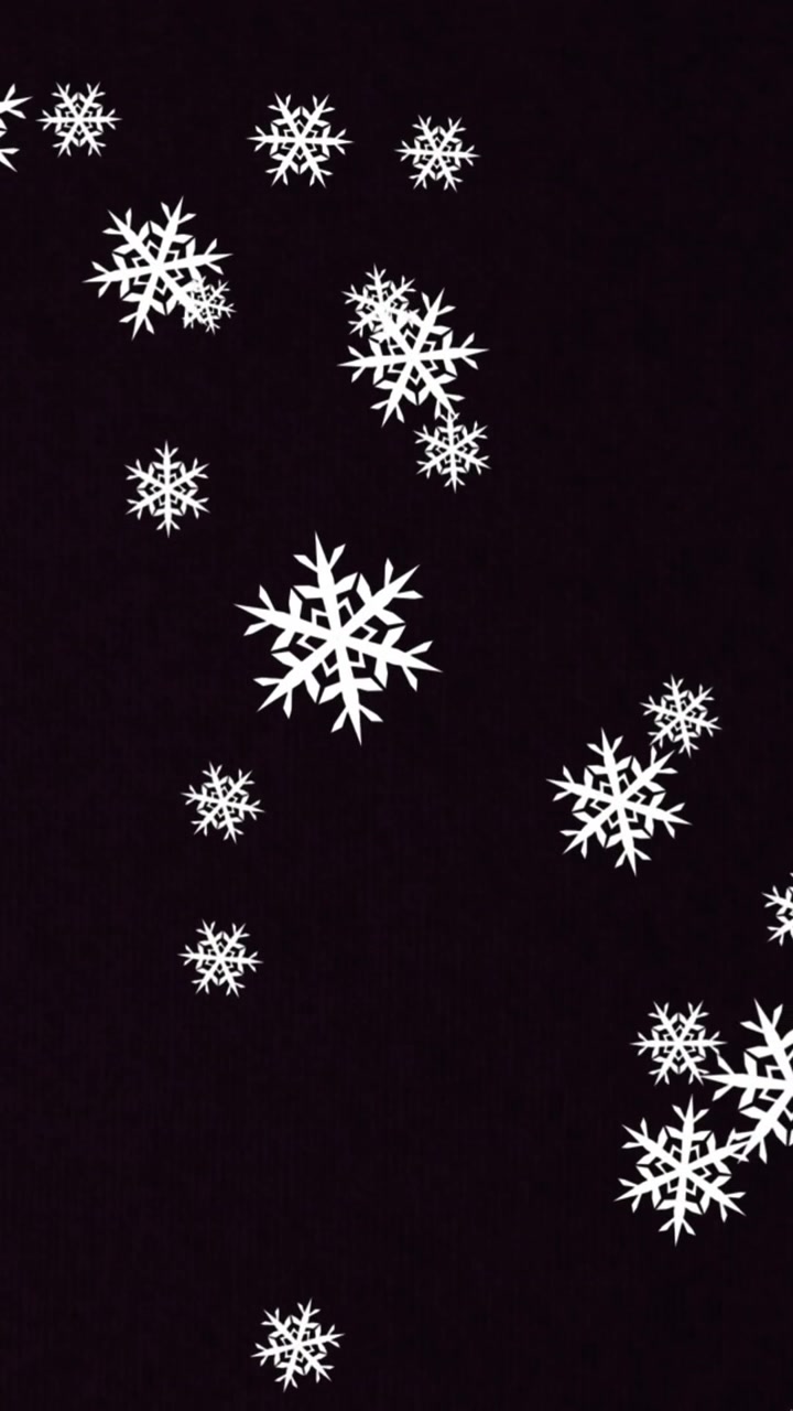Animation of snow falling on black background