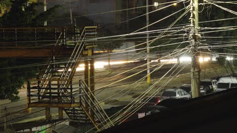 night time lapse of traffic in the urban area of the capital of honduras, tegucigalpa