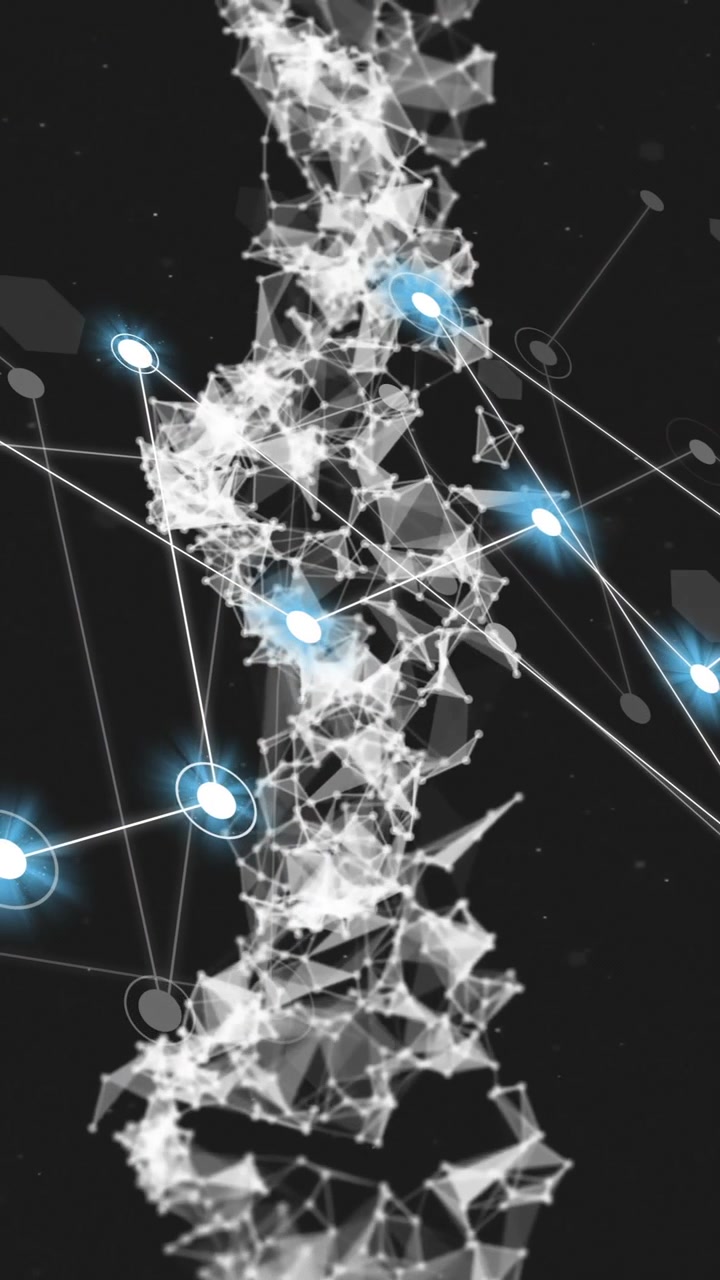 Animation of dna strand and networks of connections