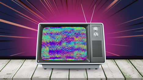 animación de la pantalla de un televisor antiguo con rayas en movimiento hipnótico en bucle sin costuras