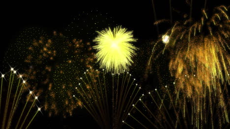 animación de fuegos artificiales sobre fondo negro