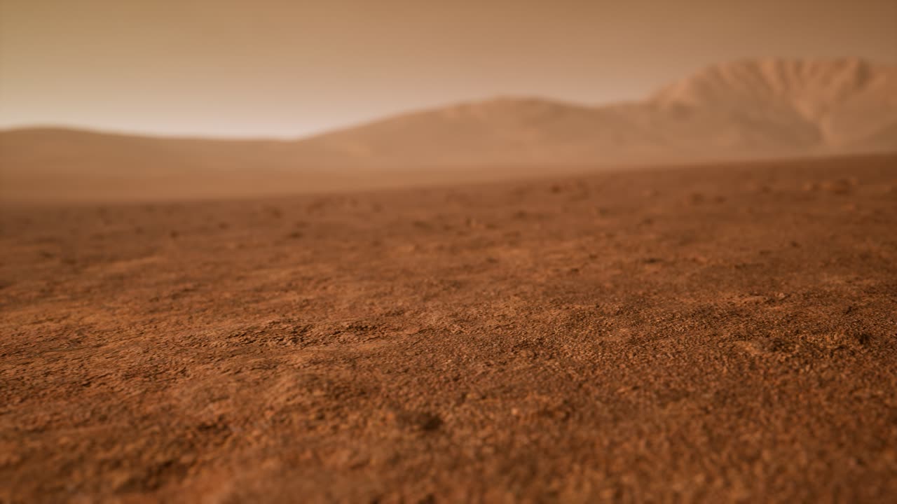 Fantastico paesaggio marziano in tonalità arancioni arrugginite