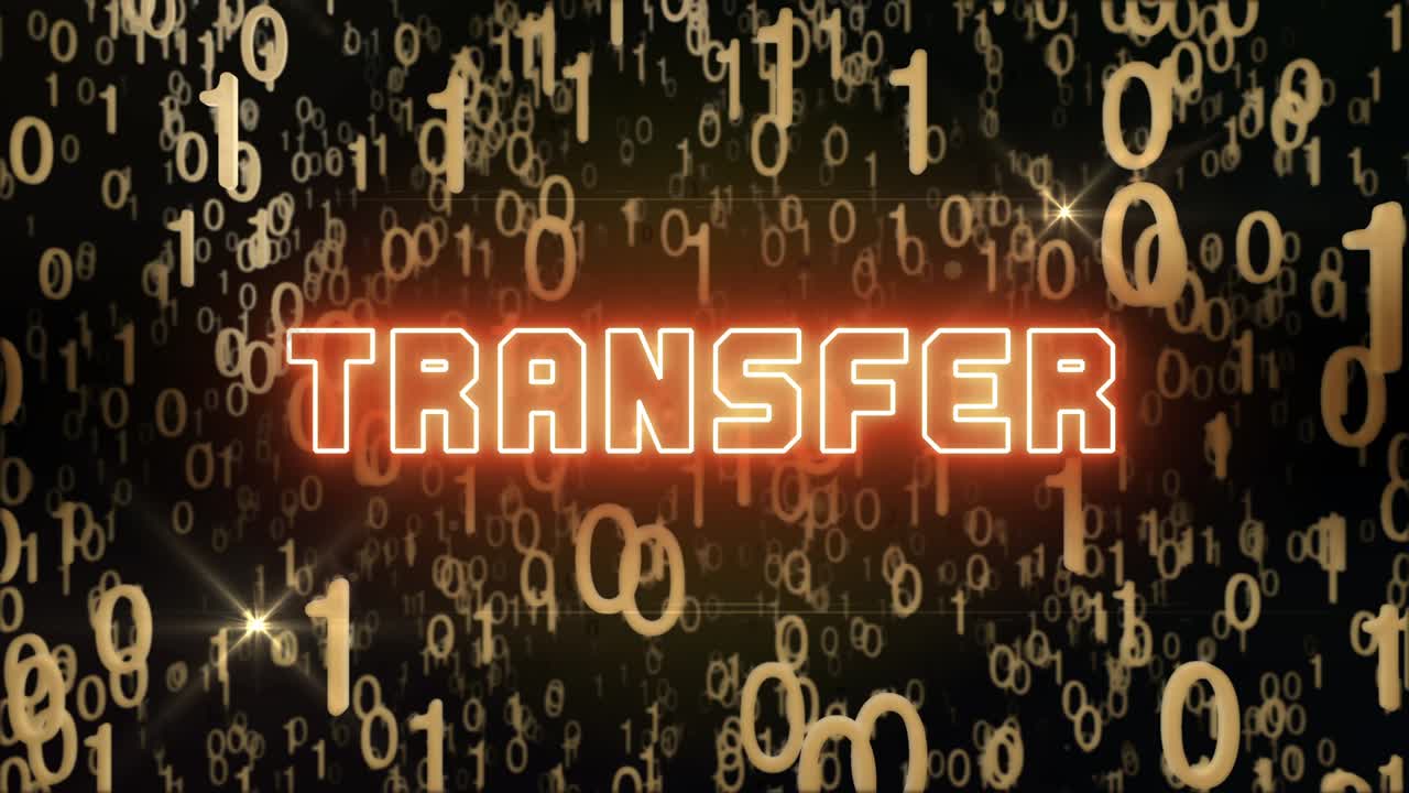 디지털 코드를 가진 골든 트랜스퍼 컨셉