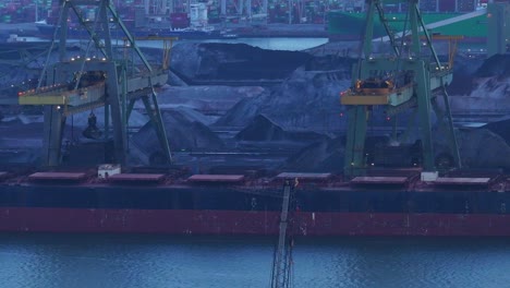 coal loaded into containers , port of rotterdam, emo dry bulk terminal