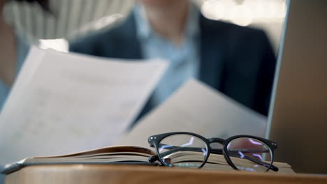 detail of a pair of glasses