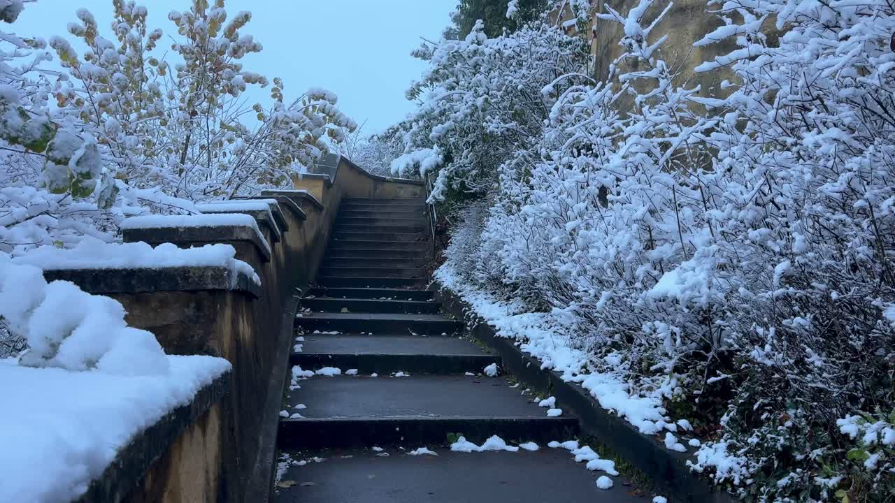 Entrance of the Hohenschwangau Castle in winter period.