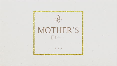 mothers day with gold frame on white pattern